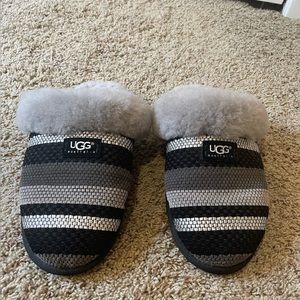 Brand New Black & Silver Ugg Slippers